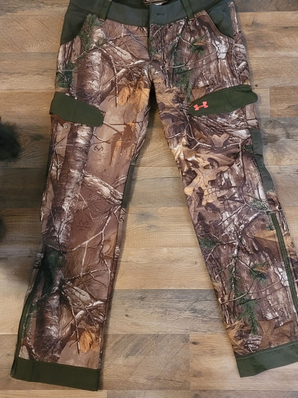 Under Armour Realtree Camo Hunting Pants - Brown/Green with Pink Logo